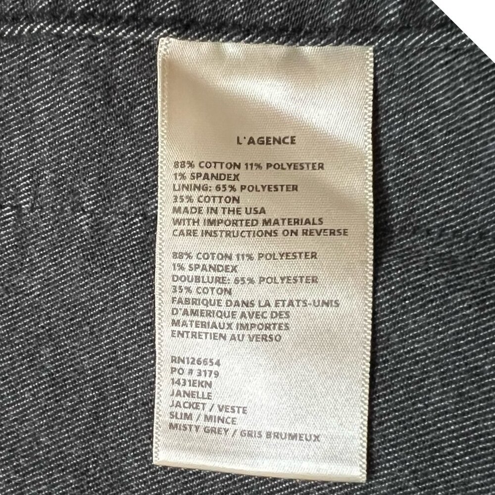 L'AGENCE Grey Denim Jacket - Picture 7 of 9